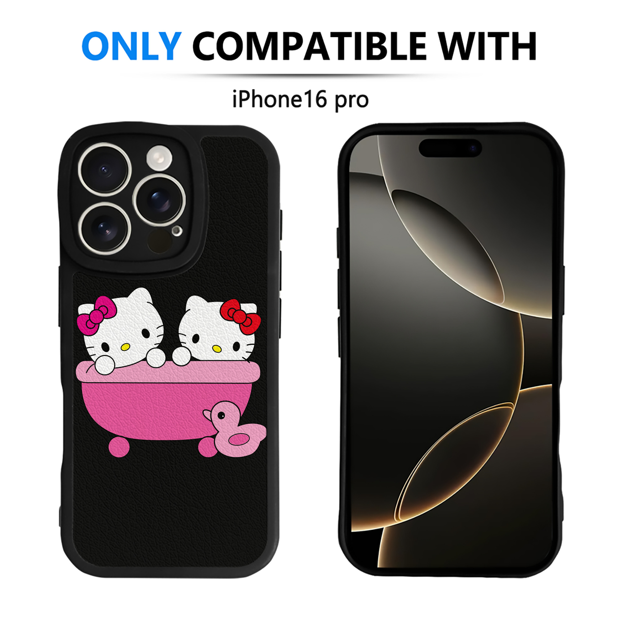 （画像用） Hello Kitty ハローキティ 【iPhone 16シリーズ対応】シリコンスマホケース（レザー調） 材質：シリコン